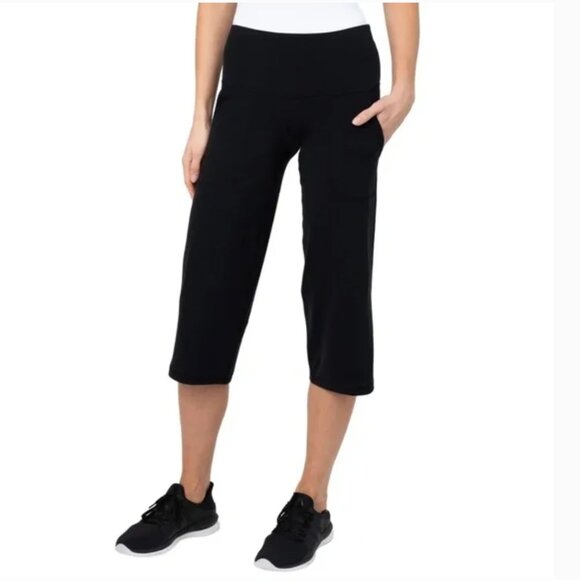 NWT Tuff Athletics Ladies' Vida Capri, Pull-On, Wide Leg Hem, Black, Small - Picture 2 of 15